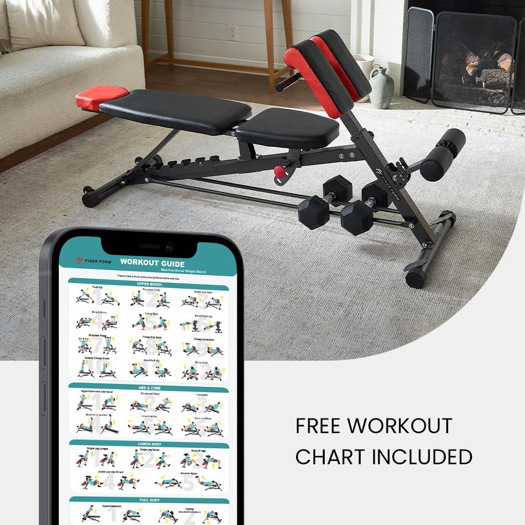 All-in-One Multi-Functional FID Weight Bench for Ultimate Full Body Workout – Hyper Back Extension, Roman Chair, Adjustable Ab Sit-Up, Incline/Decline/Flat Bench