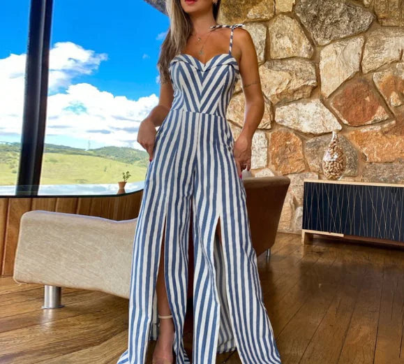 Amazon 2023 European Style Striped Jumpsuit