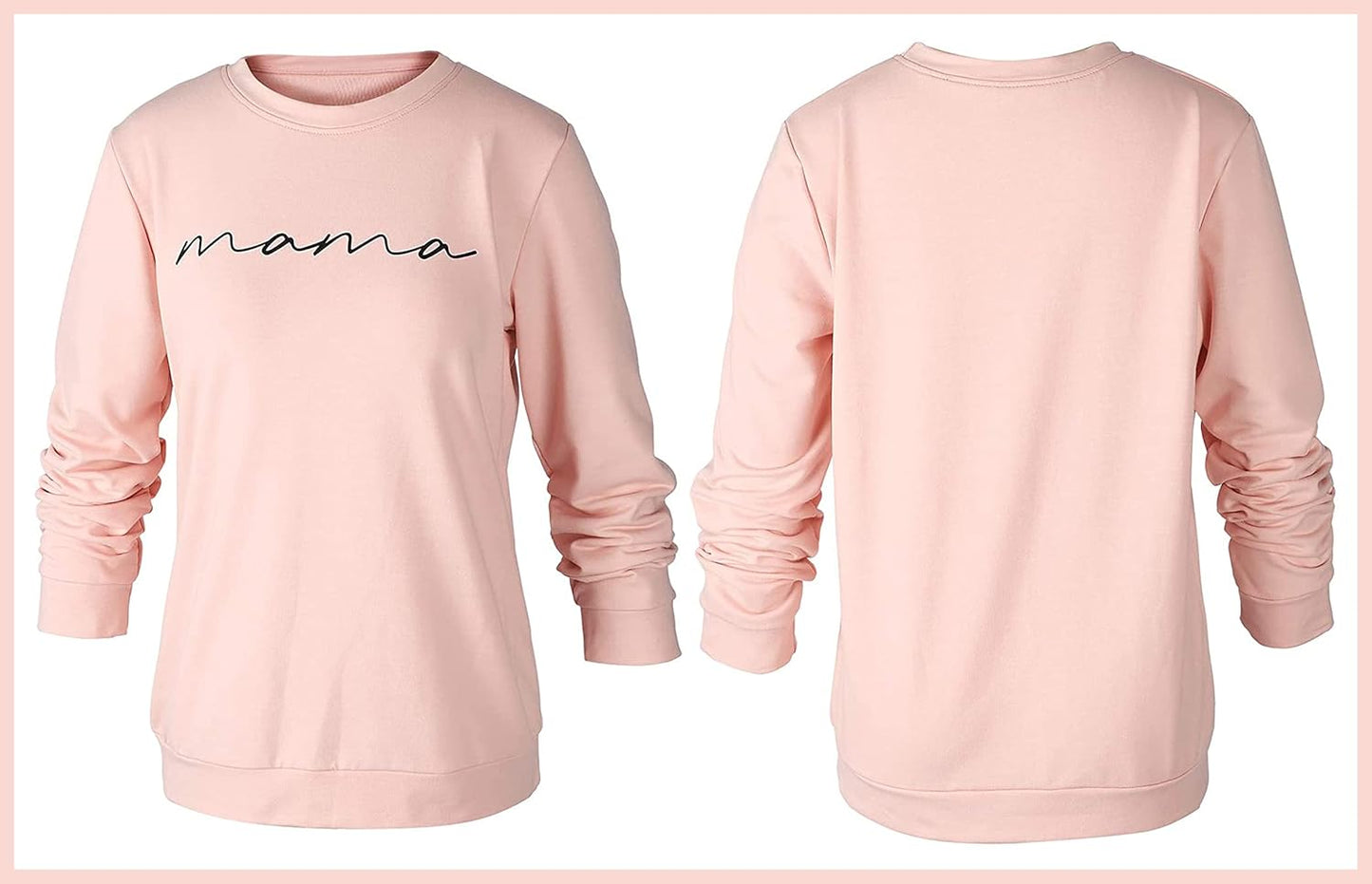 Embrace Your Mama Style: Women's Cozy Crewneck Sweatshirt with Letter Print - Perfect Pullover for Mom Life