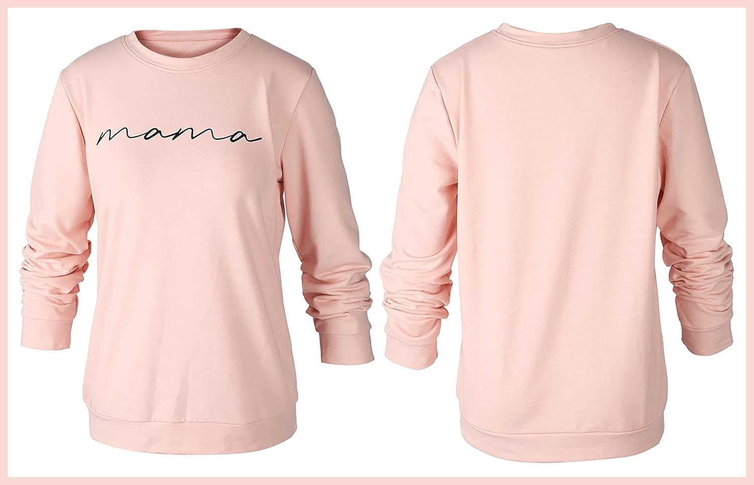 Embrace Your Mama Style: Women's Cozy Crewneck Sweatshirt with Letter Print - Perfect Pullover for Mom Life