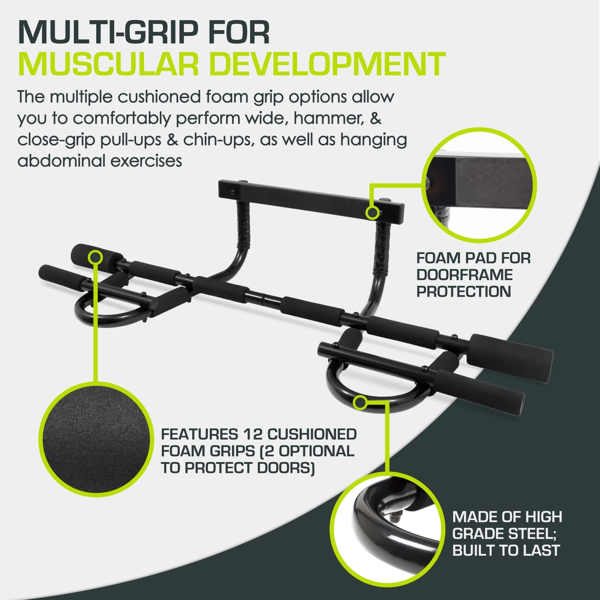 Transform Your Home Workouts with the Heavy-Duty Multi-Grip Chin-Up/Pull-Up Bar