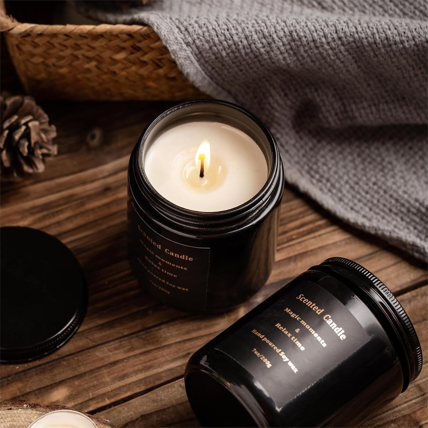 Sage & Sea Salt Aromatherapy Candle - 100% Natural Soy Wax, Non-Toxic, Strongly Scented, 7oz, 40 Hour Burn Time, Perfect for Cleansing and Home Ambiance