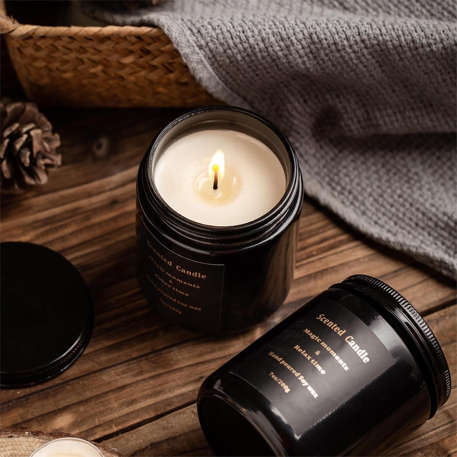 Sage & Sea Salt Aromatherapy Candle - 100% Natural Soy Wax, Non-Toxic, Strongly Scented, 7oz, 40 Hour Burn Time, Perfect for Cleansing and Home Ambiance