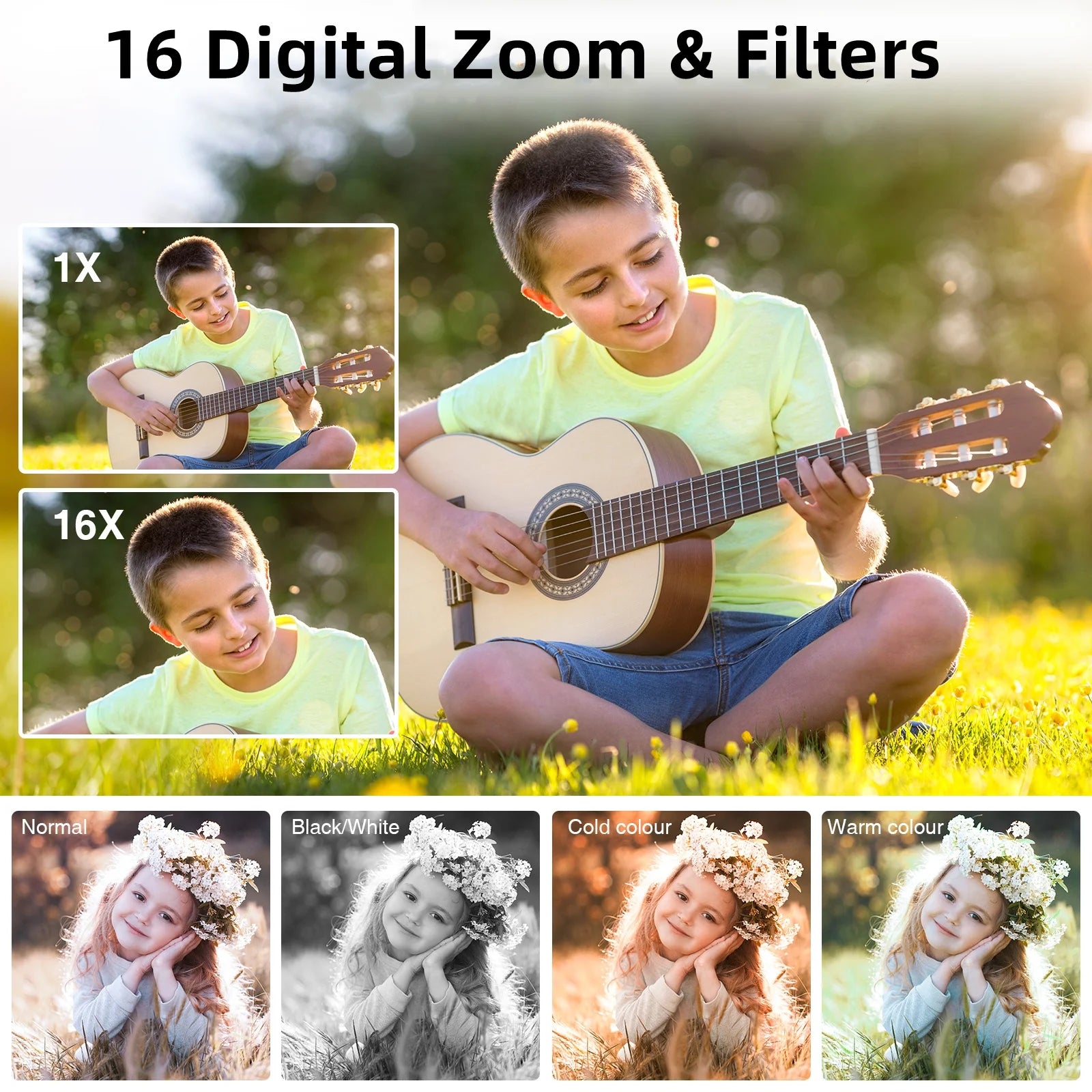 Compact 1080P Digital Camera with 16X Zoom - Perfect Starter Camera for Teens, Students, and Seniors (Green)