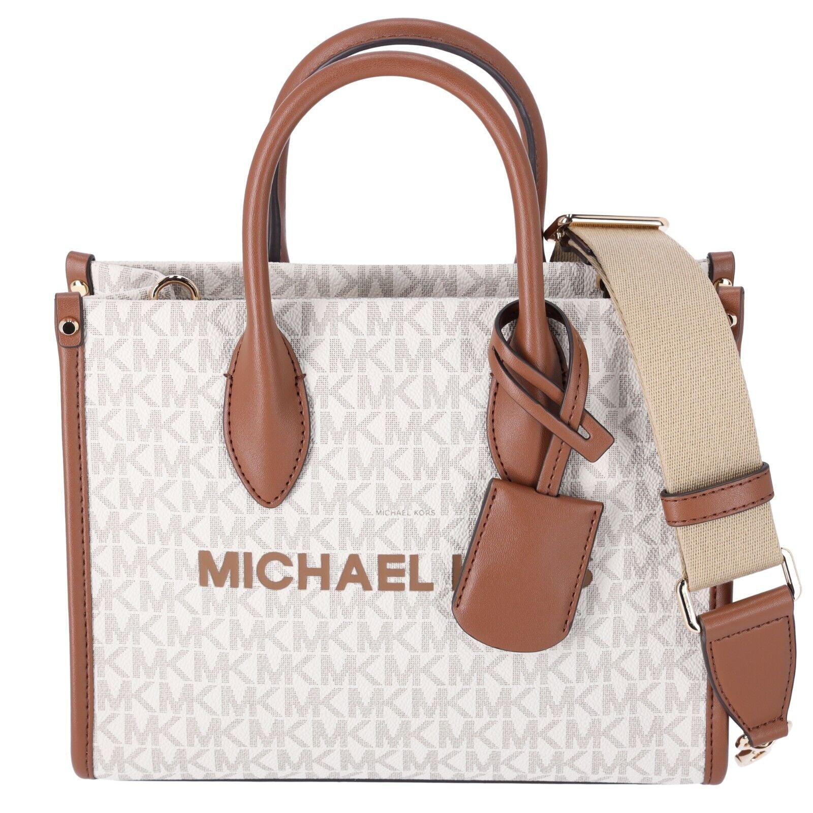 Elevate Your Style with the Michael Kors Mirella Small Top Zip Shopper Crossbody Bag in Elegant Vanilla