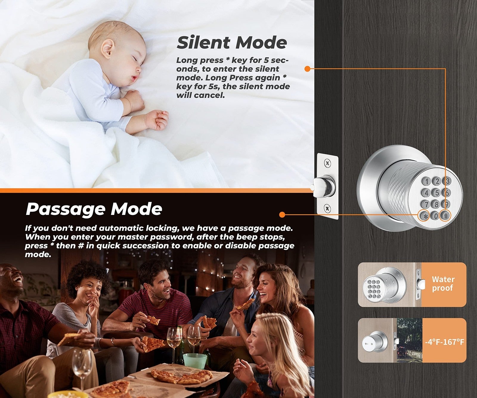 Upgrade Your Home Security with the Smart Electronic Keypad Door Knob - Keyless Entry, Waterproof, and Easy to Install