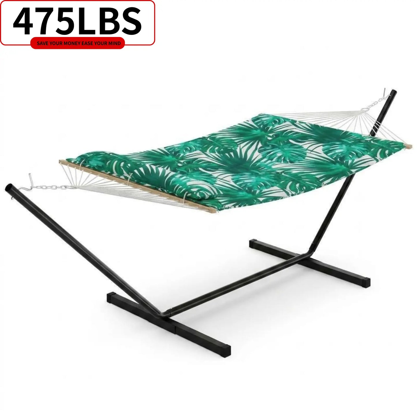 Experience Ultimate Relaxation with Our Heavy-Duty Portable Double Hammock for Two – Complete with Pillow & Adjustable Steel Stand, 475 Lbs Capacity – Perfect for Outdoor Patios, Gardens, Beaches, and Backyards this Summer!