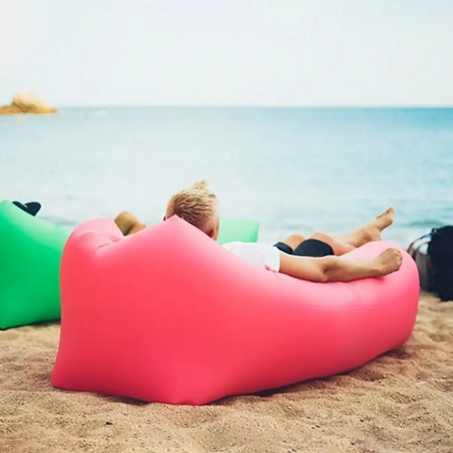 Experience Ultimate Relaxation with Our Waterproof Outdoor Beach Air Bed – Perfect for Couples on Vacation!
