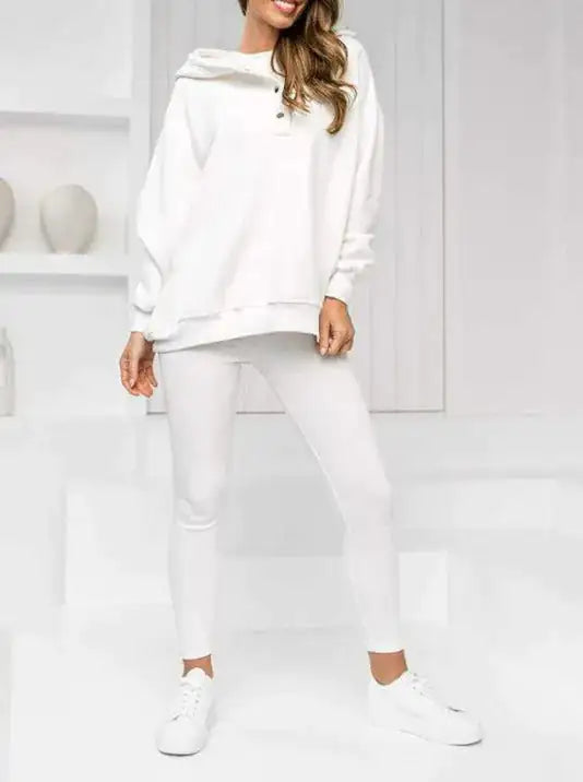 Woman's Tracksuit Set White Front Standing