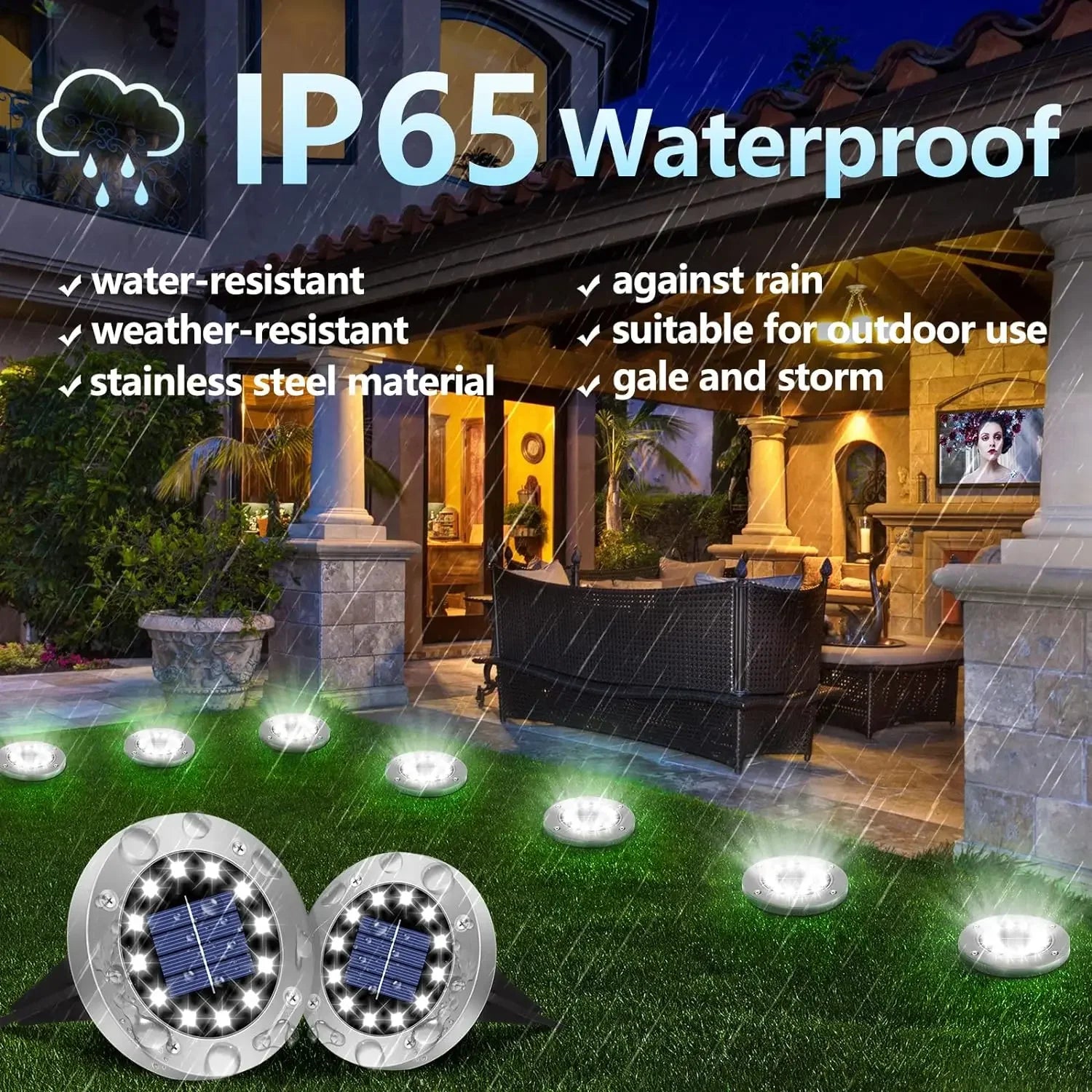 Illuminate Your Outdoors with Solar Ground Lights - 8/20 LED Waterproof Garden Disks for Pathways, Patios, and Lawns