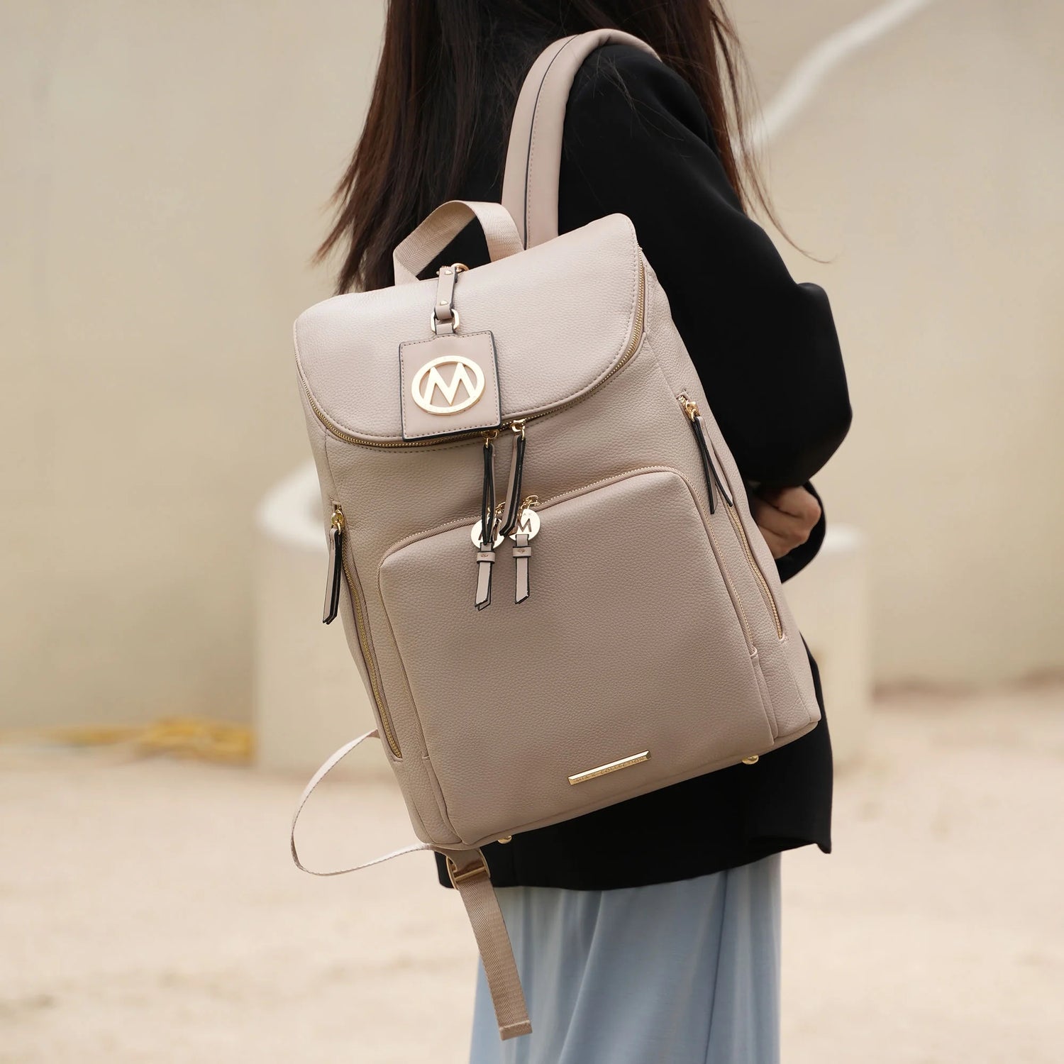 Elevate Your Style with the Angela Pewter Backpack Purse by Mia K - Perfect for Travel and School!