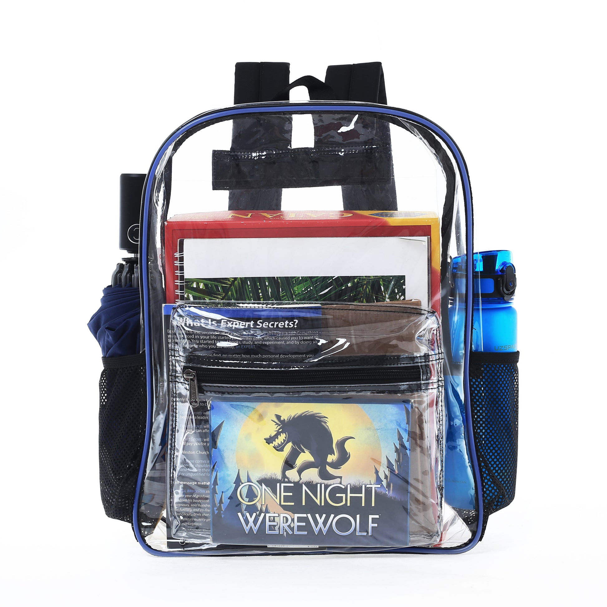 Heavy Duty Clear Transparent Backpack See through Book-Bag