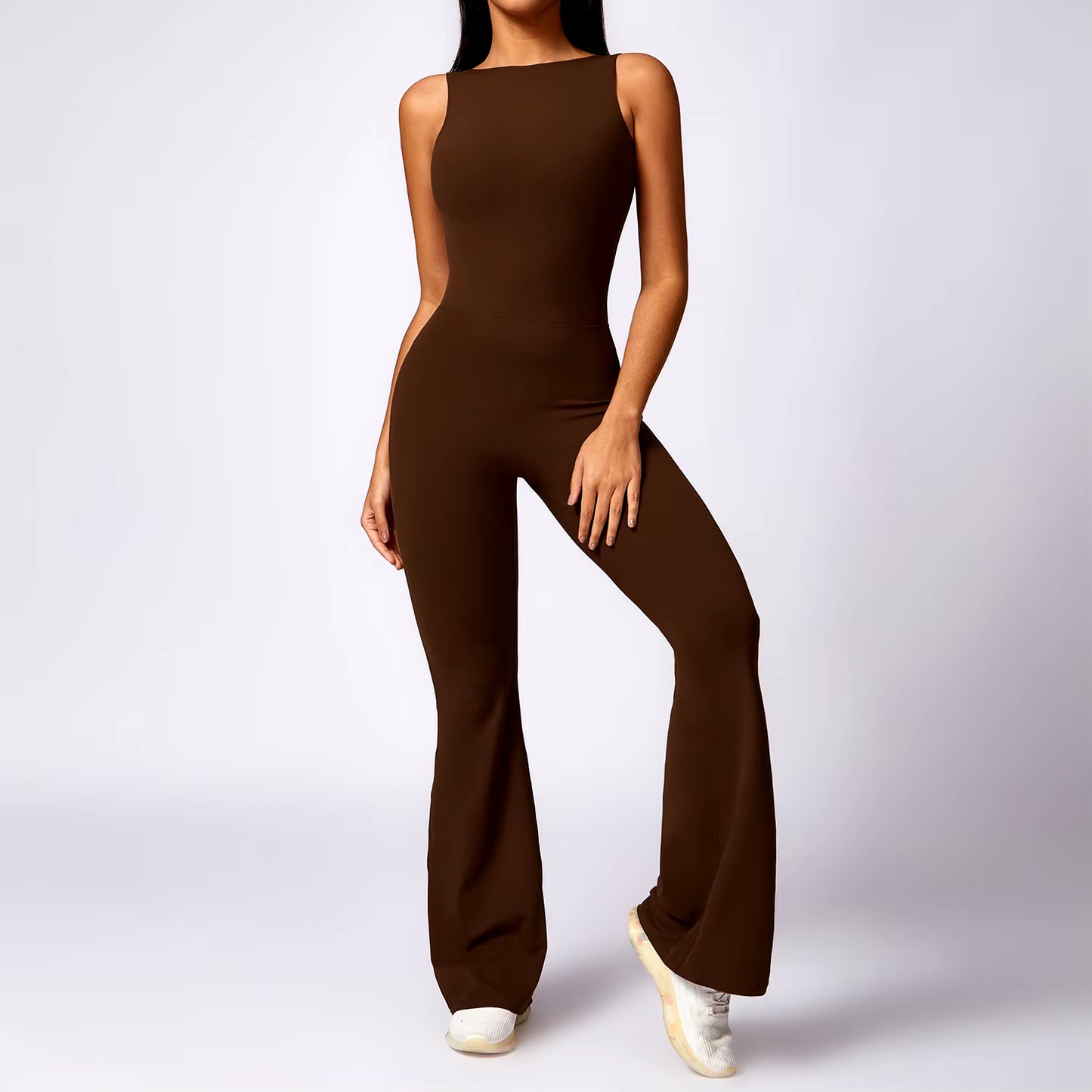 Elevate Your Workout with the Trumpet Jumpsuit - Stylish Women's Yoga & Fitness Bodysuit for Ultimate Comfort and Performance