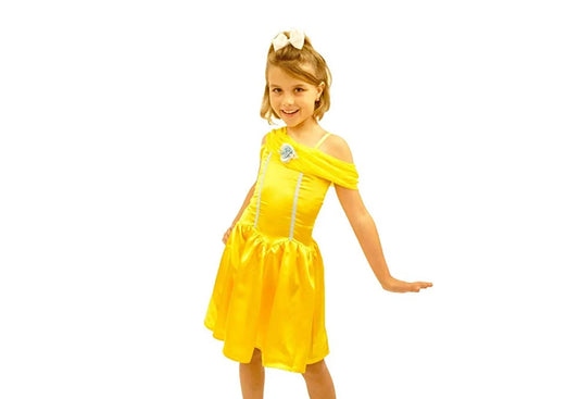 Enchanting Yellow Princess Costume for Girls - Perfect for Halloween Celebrations!
