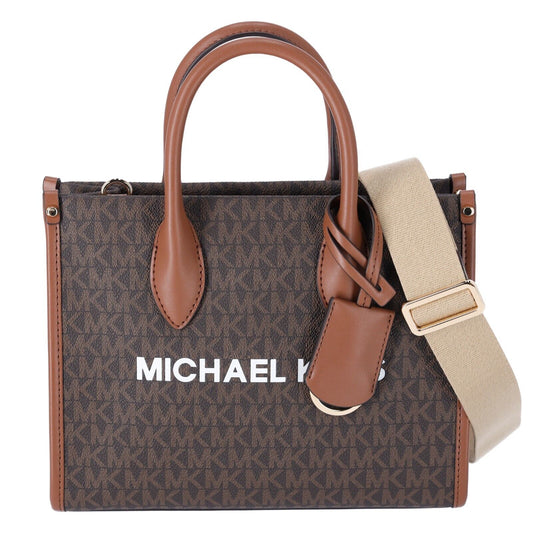 Elevate Your Style with the Michael Kors Mirella Small Top Zip Shopper Tote Crossbody in Brown MK Signature