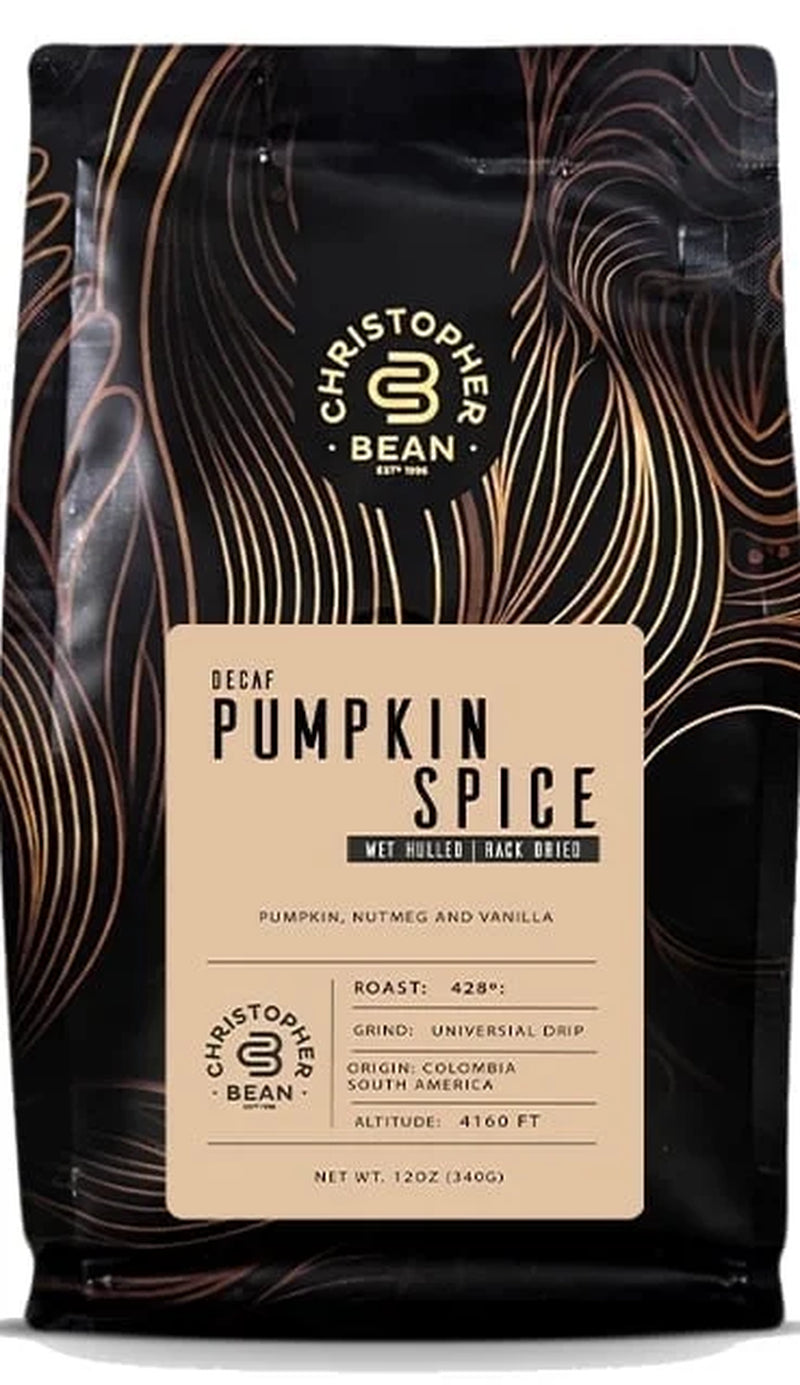 Decaf Pumpkin Spice Coffee - 12oz Ground | Non-GMO Fall Flavor | Sugar-Free & Non-Dairy | 30 Cups of Deliciousness!