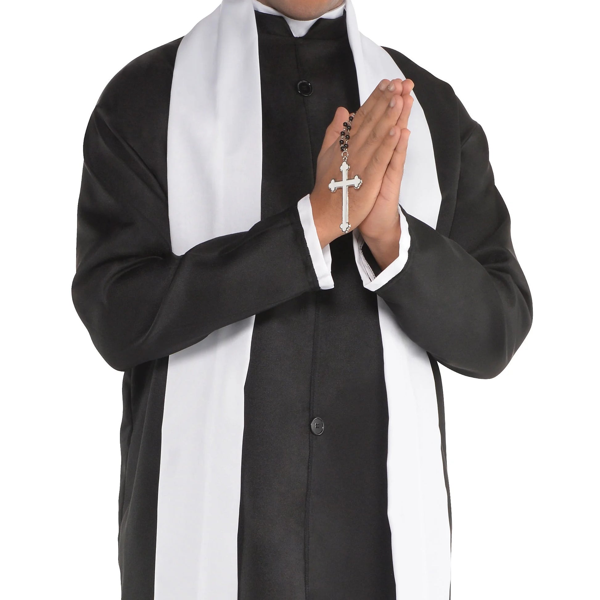 Transform into the Divine with Our Adult Father Priest Costume - Perfect for Halloween Celebrations!