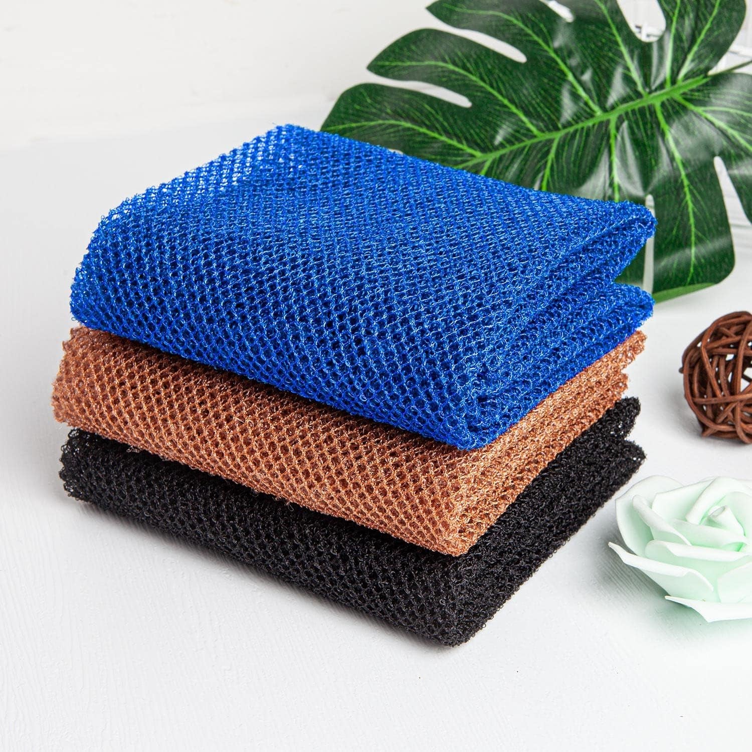 Revitalize Your Skin with 3-Pack African Exfoliating Net Sponges - Ultimate Bath and Shower Scrubbers!