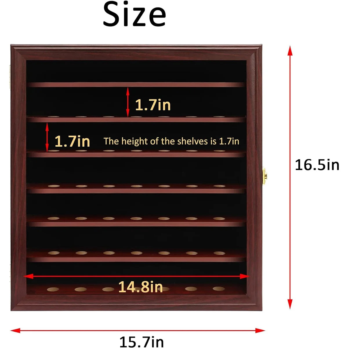 49 Golf Ball Display Case Cabinet Wall-Golf Ball Display Rack ,Golf Gift for Golf Enthusiast Collectibles with 98% UV Protection Acrylic Door, Red