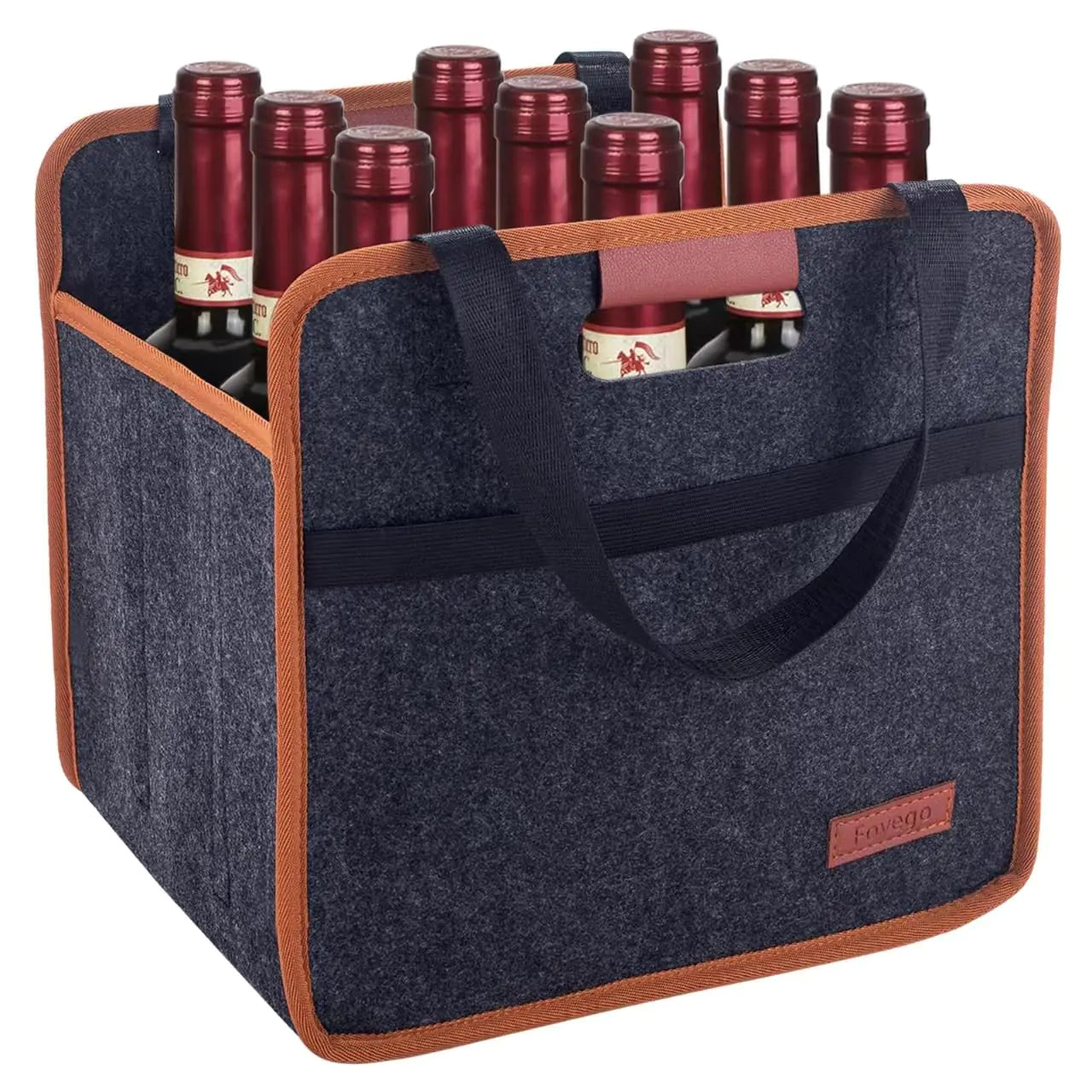 9 Bottle Wine Tote Bag Insulated Thermal Padded Wine Carrier Tote