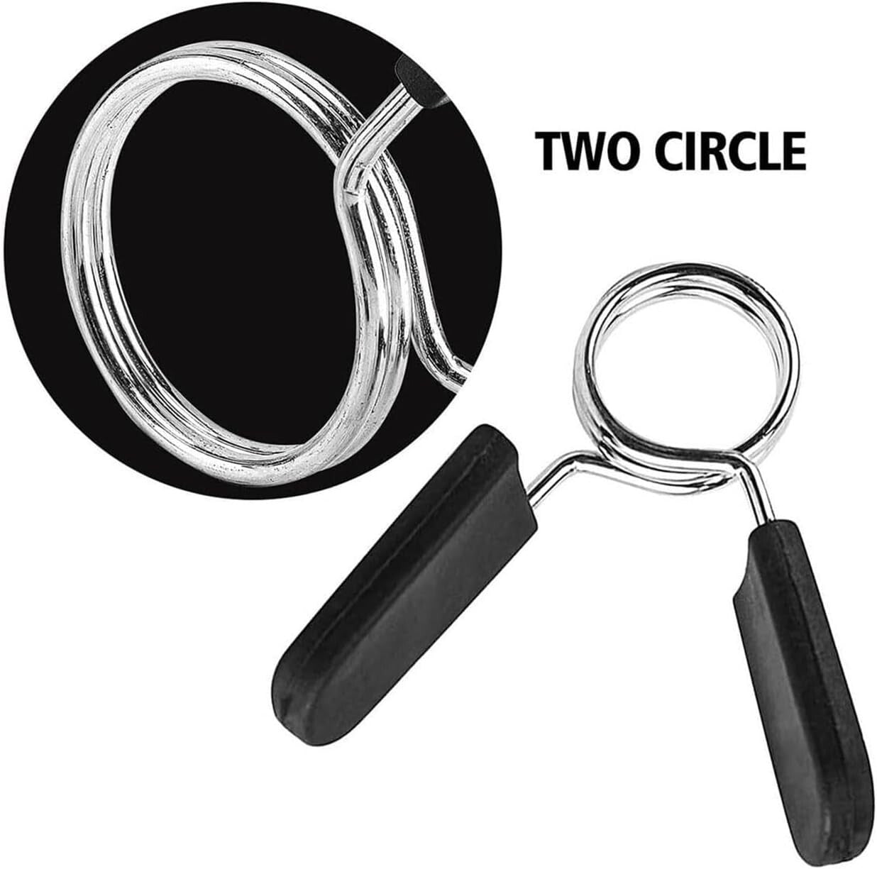 Barbell Clamps Dumbbell Spring Clip Circlip Collars 1 Inch Black and Silver