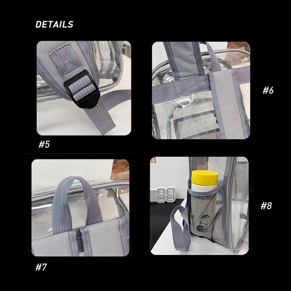 Clear TPU Backpack Transparent Travel Bookbag,Unique Design, Student DIY Doodle Bookbag, for School,Sports,Work,Security Travel,College