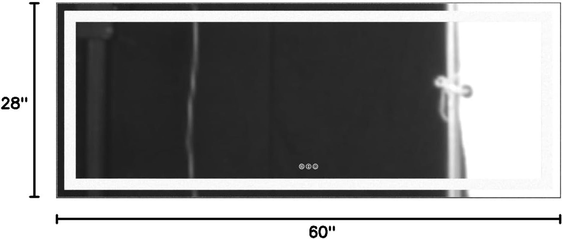 60" x 28" Dimmable LED Bathroom Mirror - Backlit & Front-Lighted, Anti-Fog, Memory Function, Shatterproof, ETL Listed
