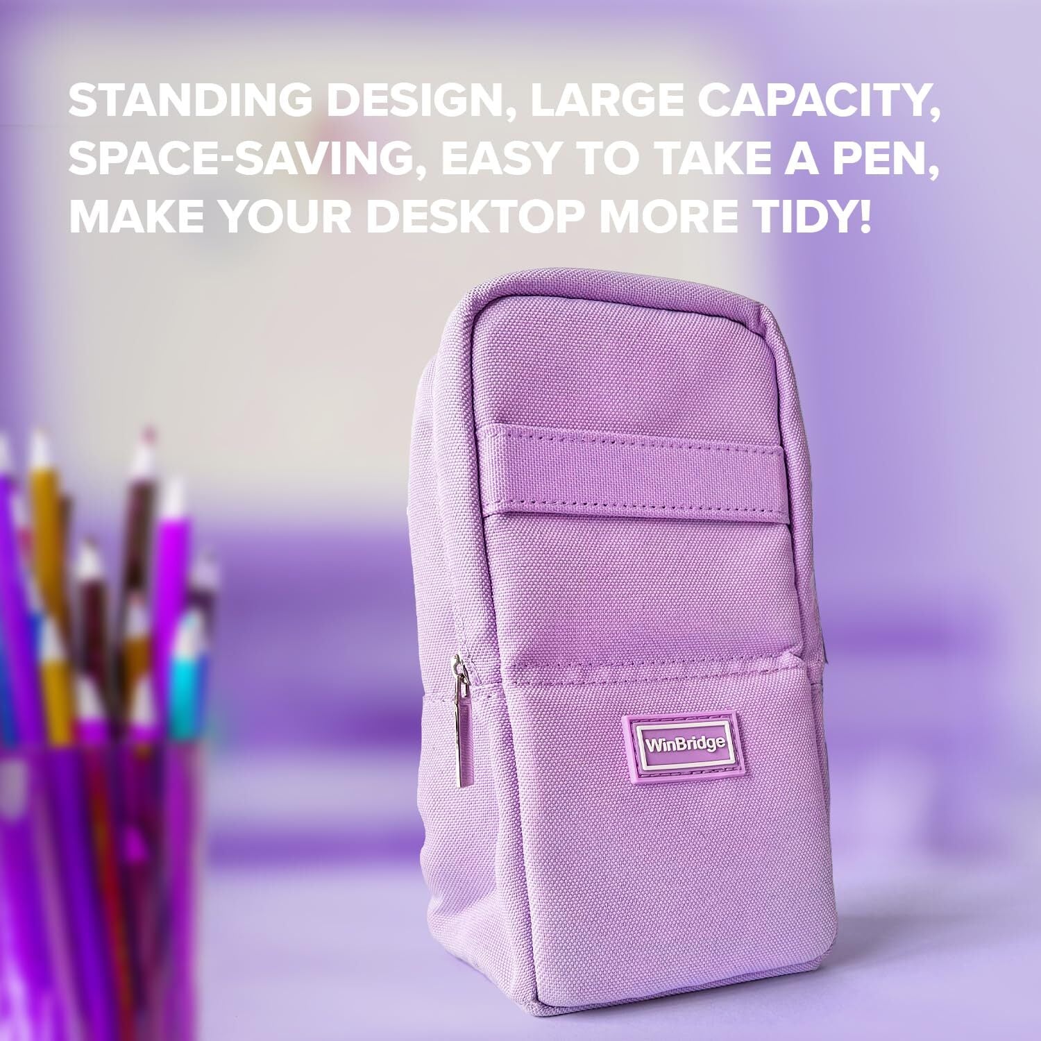 Standing Pencil Case, Durable Large Pencil Pouch, Kids School Supplies, Stora...