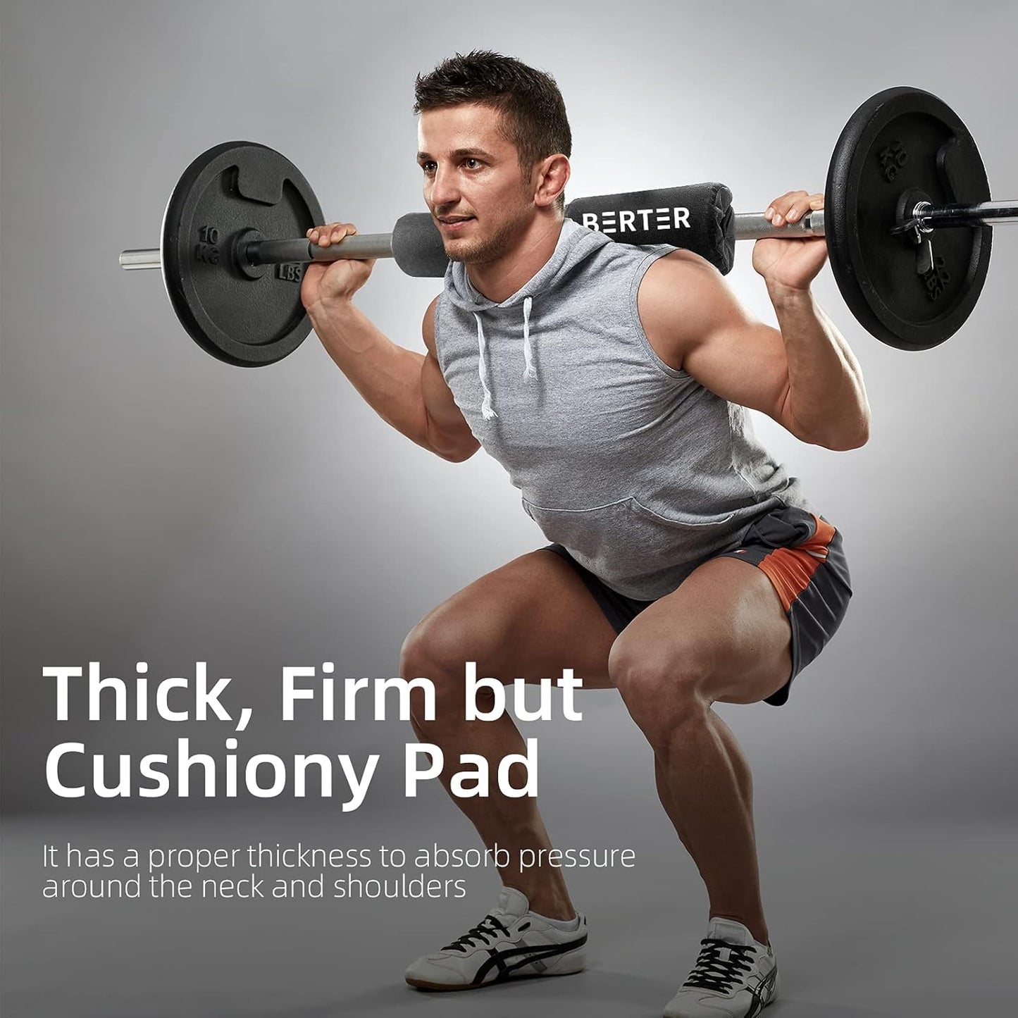 Ultimate Barbell Pad for Hip Thrusts, Squats & Lunges - Premium Foam Neck & Shoulder Protector for Standard & Olympic Bars (Black)