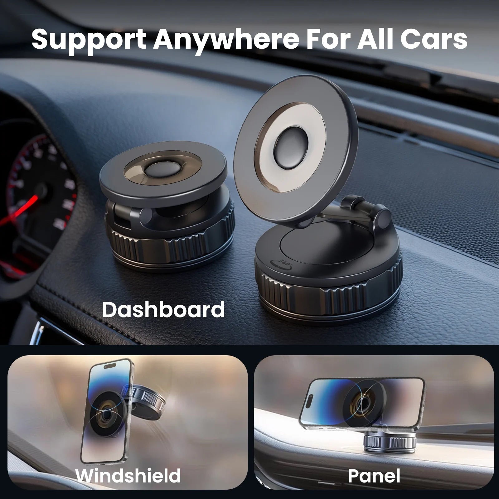 Revolutionary Mag-Safe Car Phone Holder - 360° Adjustable Mount for iPhone 17 Pro Max, 16, 15, 14, 13, 12 & Air Plus - Essential Car Accessory!