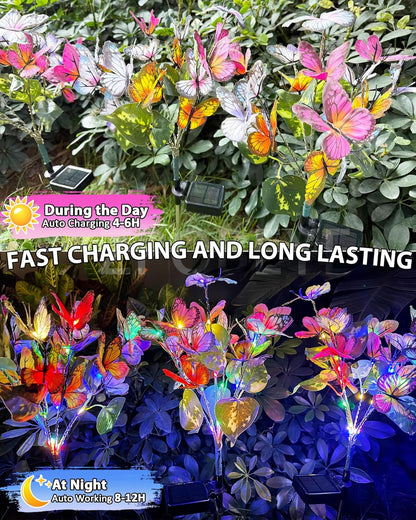 Transform Your Garden with These Stunning Solar Butterfly Lights - 2 Pack of Waterproof LED Decor for Outdoor Spaces and Perfect Gifts for Mother's Day