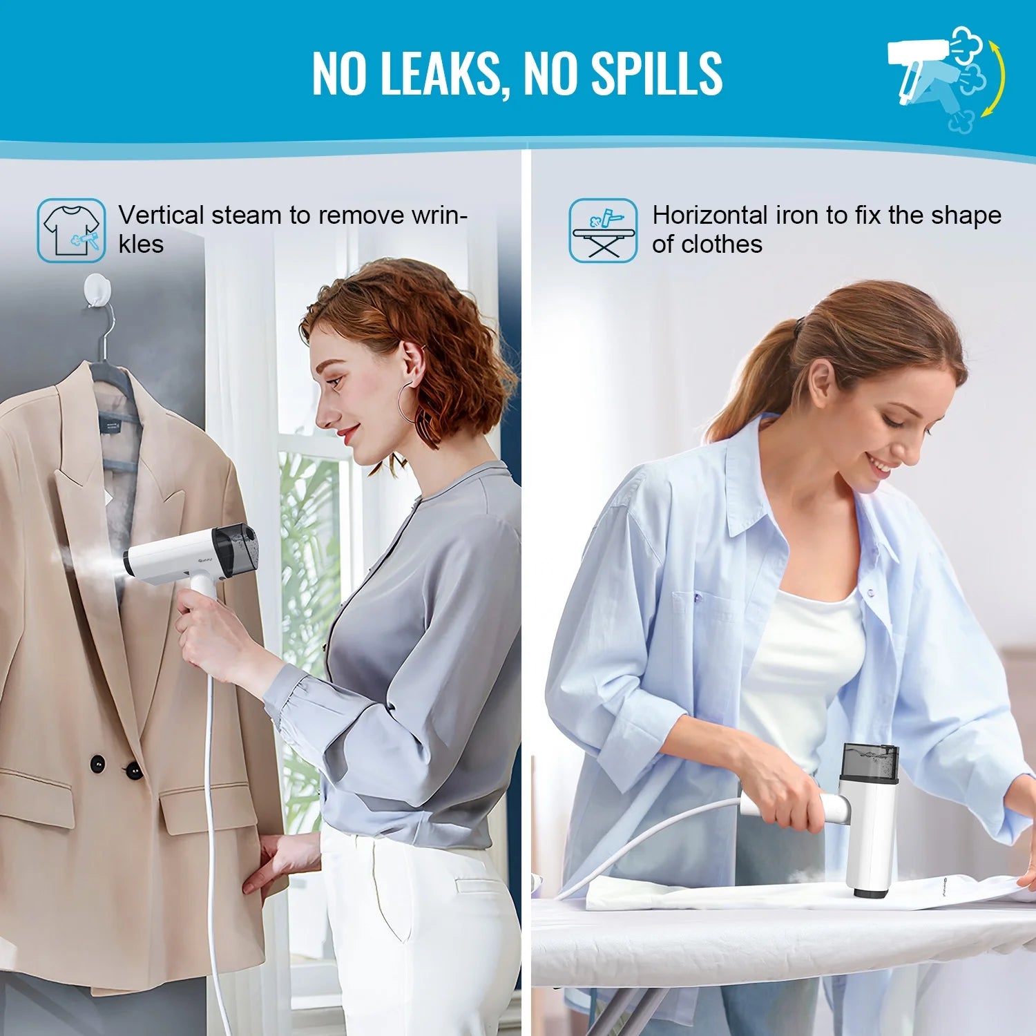 Travel Steamer for Clothes 1000W , Foldable Handheld Garment Steamer Fabric Wrinkle Remover