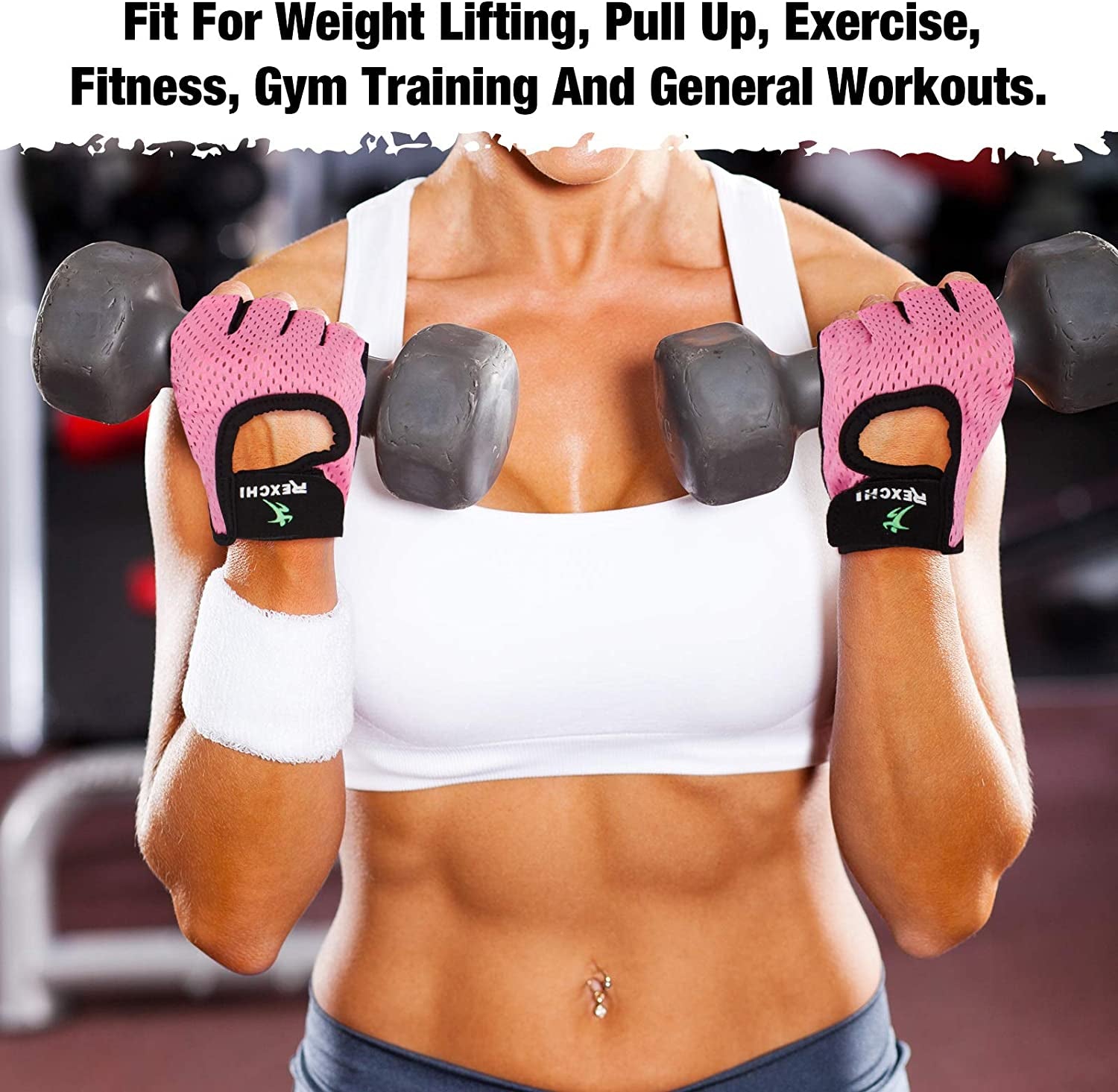 Adjustable Workout Gloves - 2 Pairs Breathable Weight Lifting & Exercise Gloves for Men and Women - Full Palm Protection for Fitness, Biking, Pull Ups, and Cycling