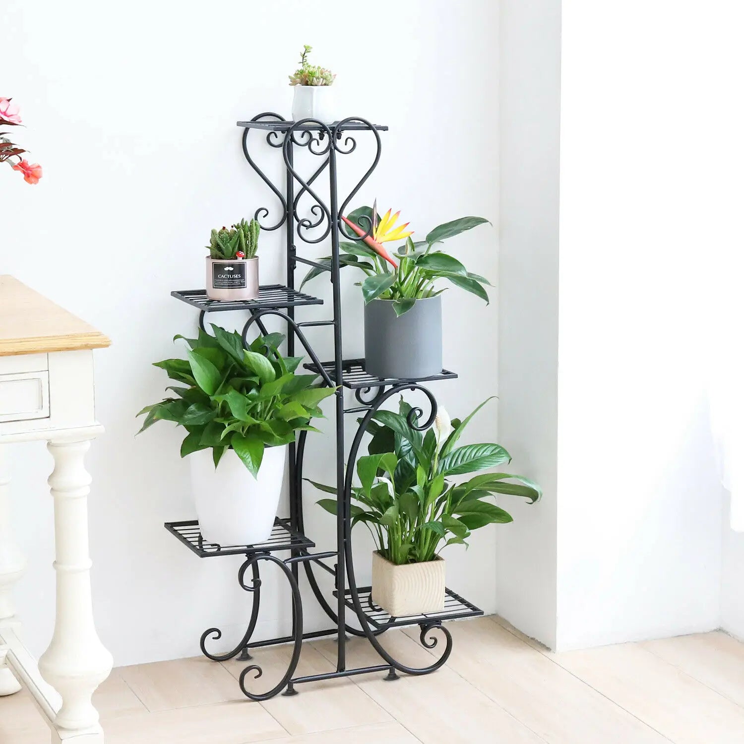 Elevate Your Greenery: 5-Tier Indoor & Outdoor Metal Plant Stand for Stunning Floral Displays