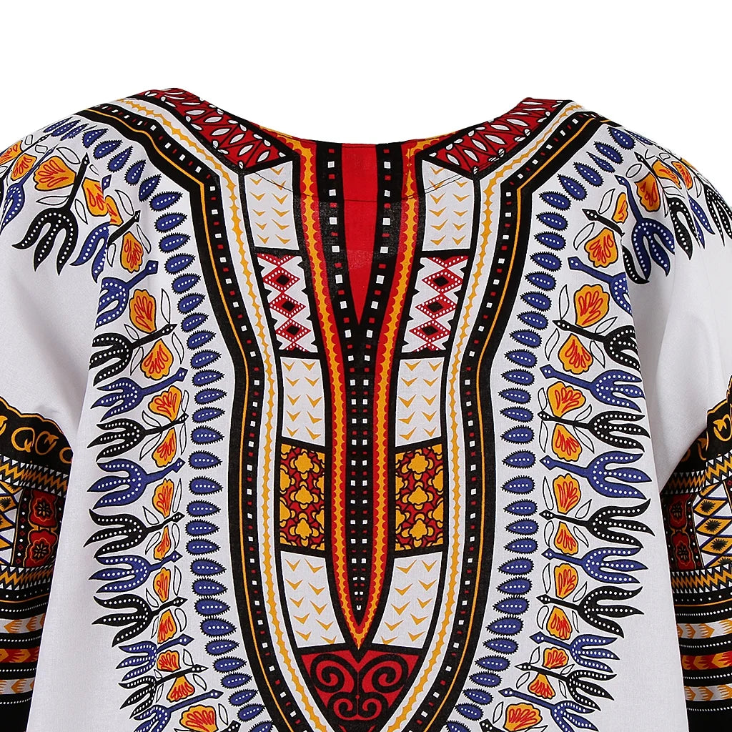2 Pcs Mens Short Sleeve Dashiki Colorful African Festival Tribal Dress Shirt