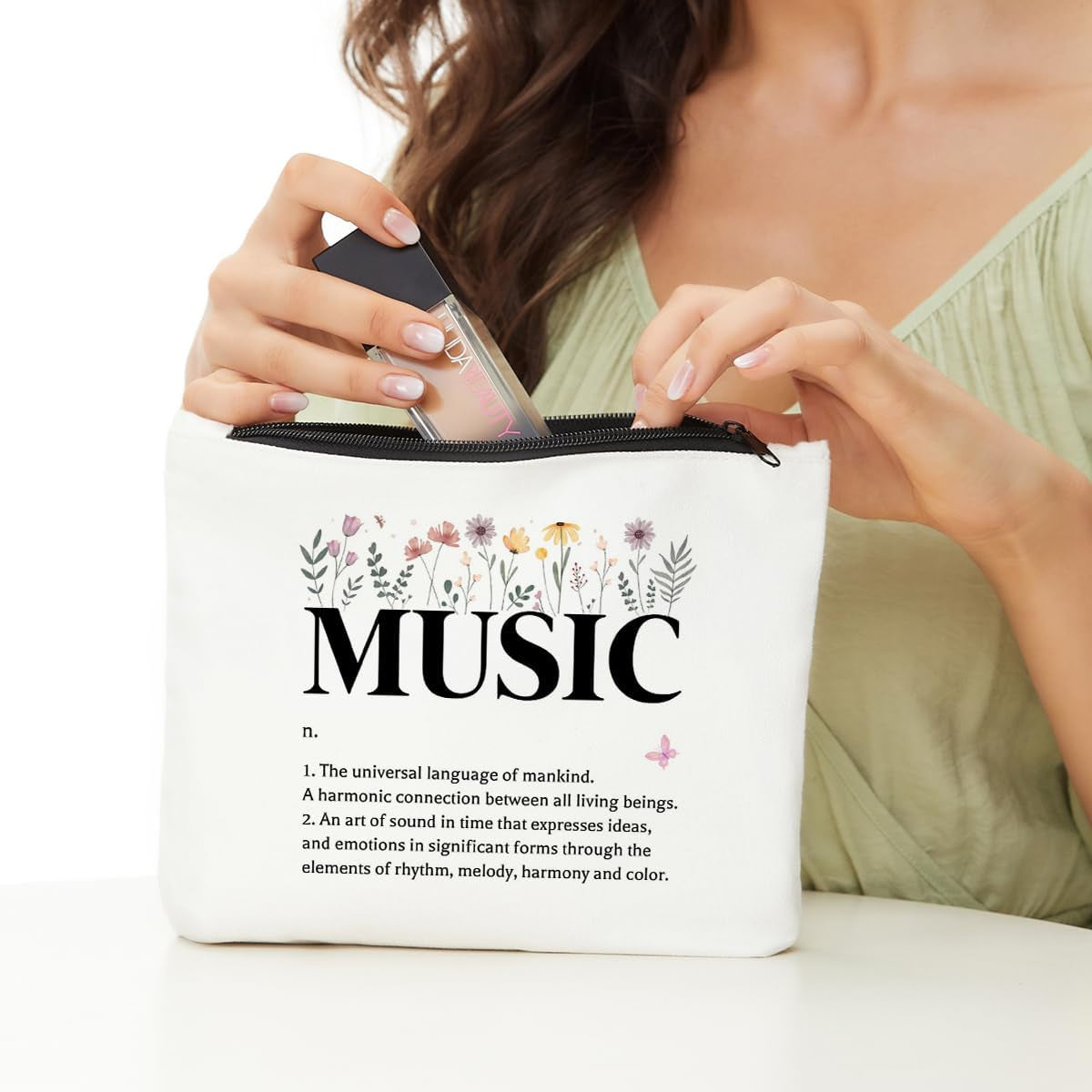 Inspirational Music Cosmetic Bag - Perfect Gift for Music Lovers, Teachers, and Musicians!