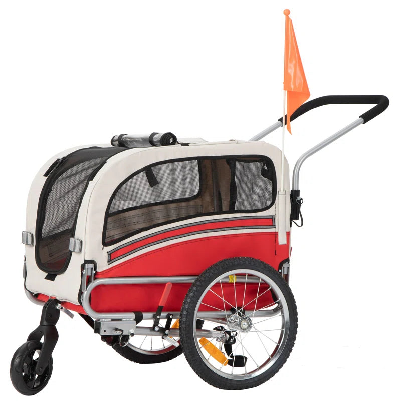 Aobei 2-In-1 Dog Bicycle Trailer, Dog Stroller, and Dog Jogging Stroller