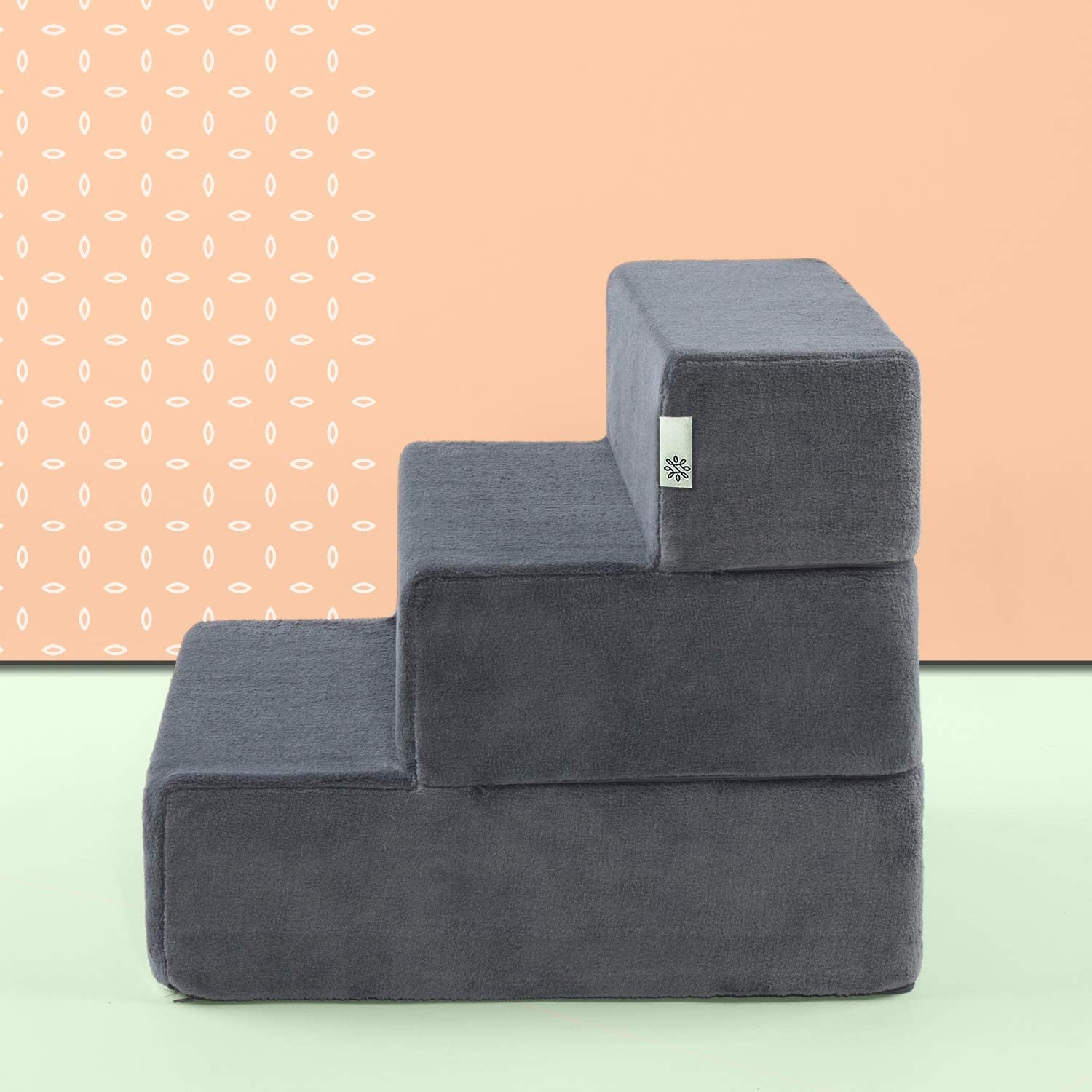 Elevate Your Pet's Comfort with Easy Pet Stairs - Medium Charcoal Foam Steps for Dogs and Cats