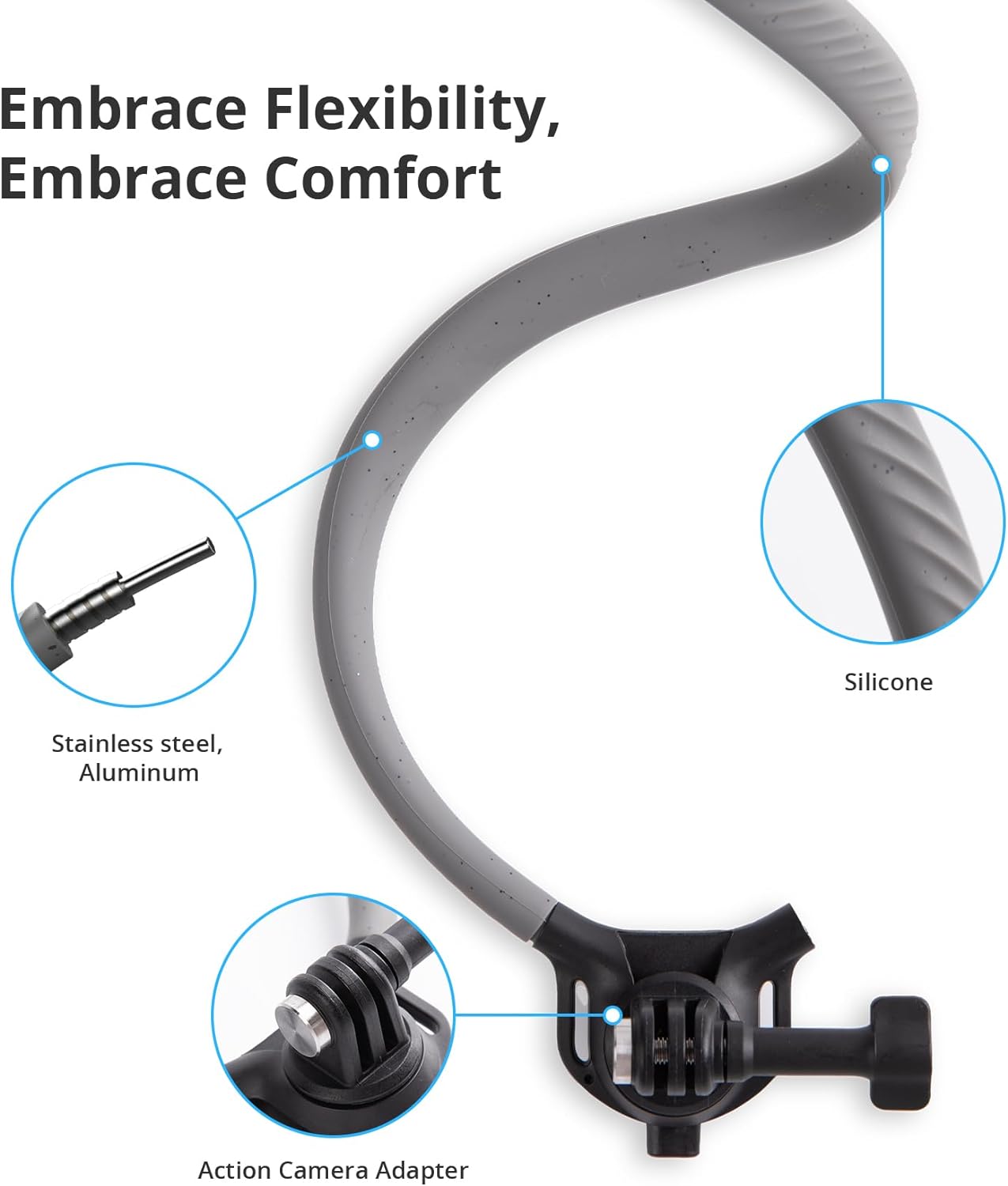 CapLock Action Camera Neck Mount - Quick Release Holder & Chest Strap for Hands-Free POV Vlogging with DJI OSMO and GoPro