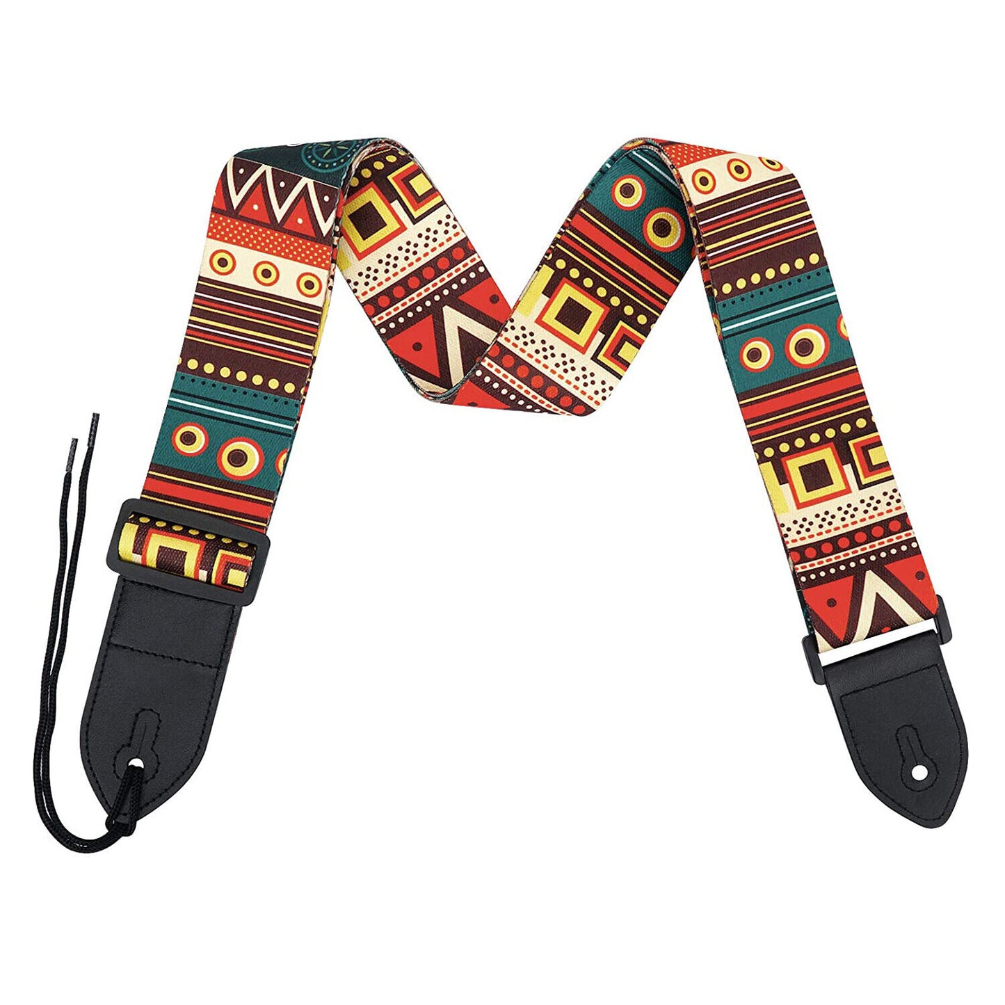 Adjustable Heavy Duty Guitar Strap for Electric Acoustic Guitar Bass Leather End