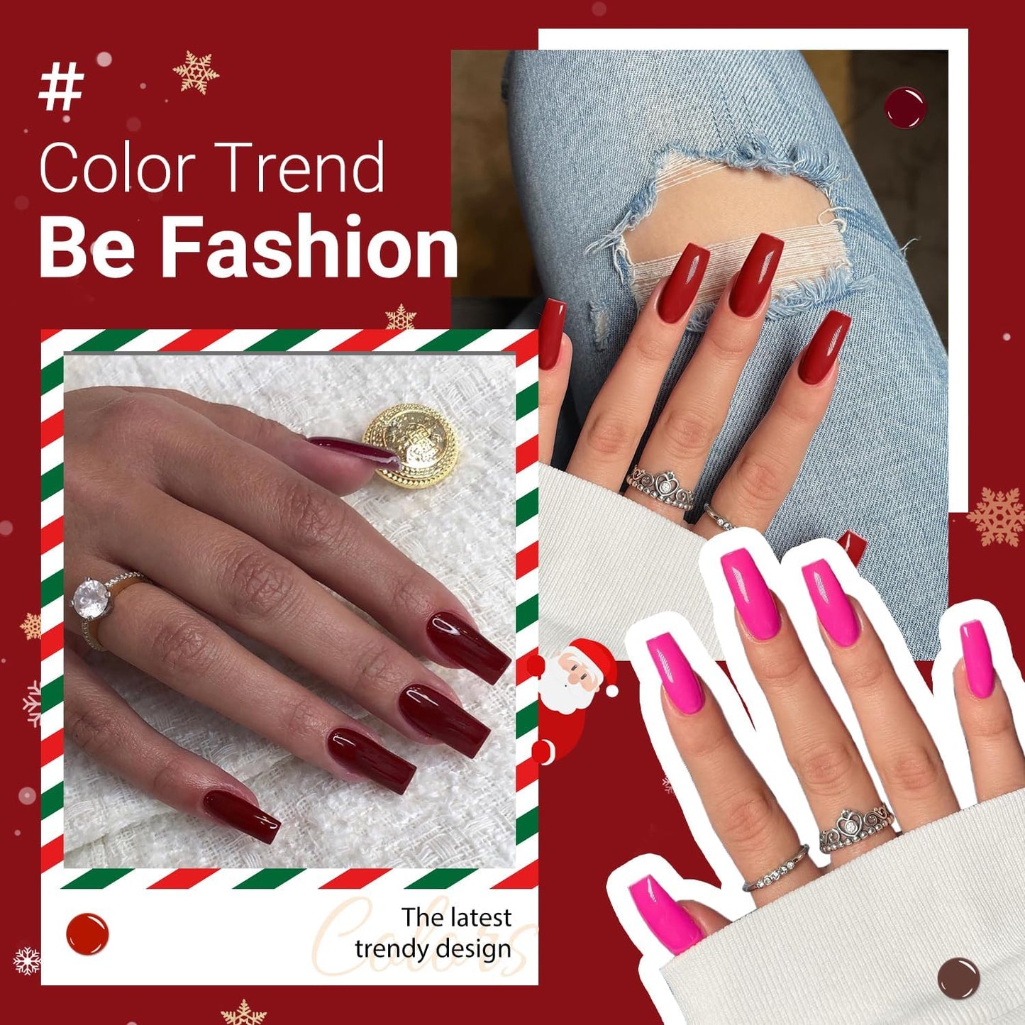 Vibrant Red Medium Long Square Press-On Nails - Stylish Coffin Acrylic Nails for Effortless Glam!