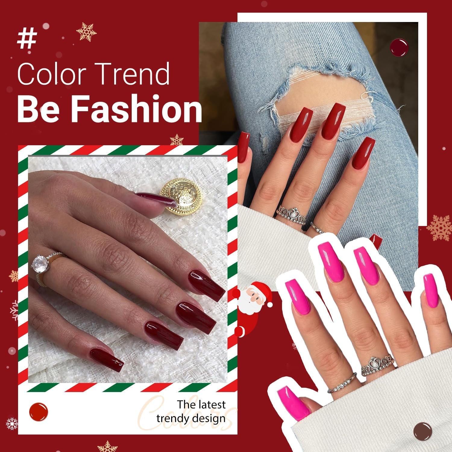 Vibrant Red Medium Long Square Press-On Nails - Stylish Coffin Acrylic Nails for Effortless Glam!