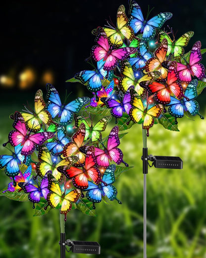 Transform Your Garden with These Stunning Solar Butterfly Lights - 2 Pack of Waterproof LED Decor for Outdoor Spaces and Perfect Gifts for Mother's Day
