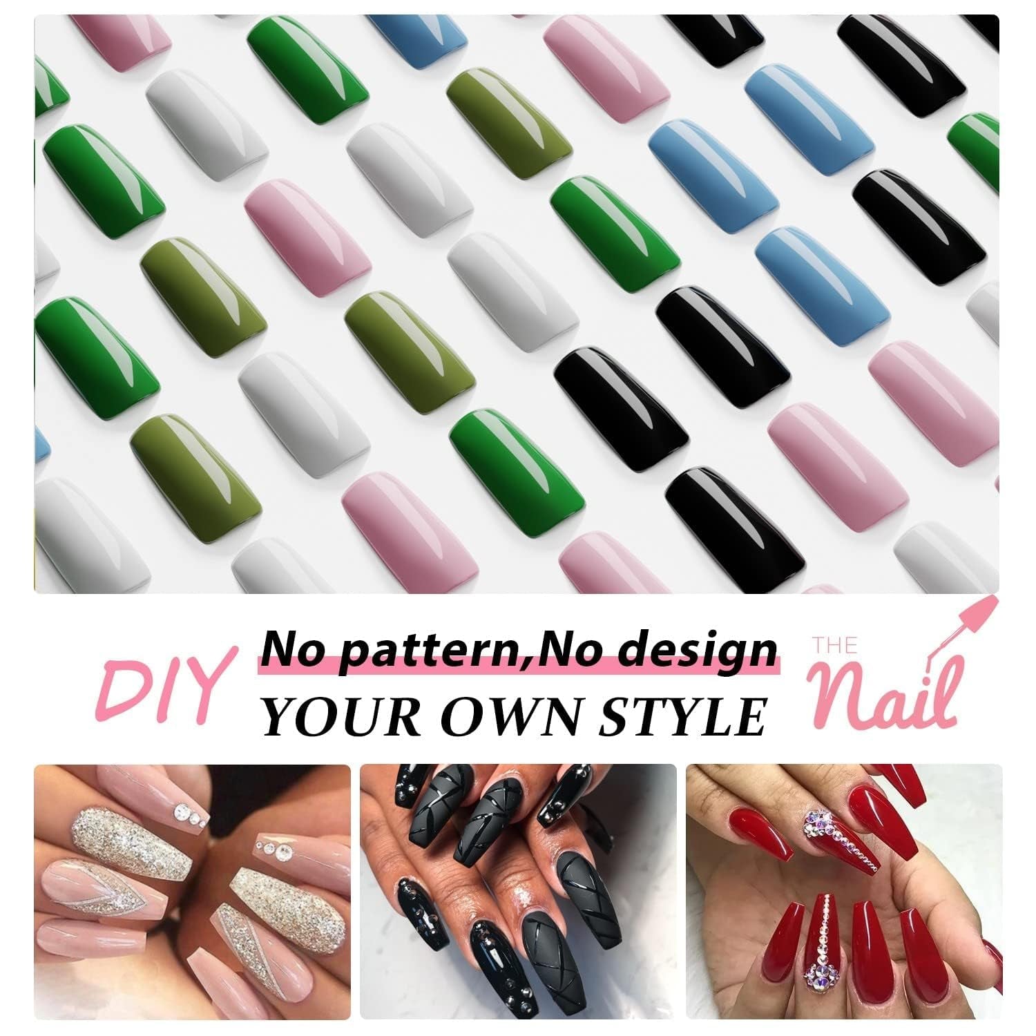 Vibrant Red Medium Long Square Press-On Nails - Stylish Coffin Acrylic Nails for Effortless Glam!