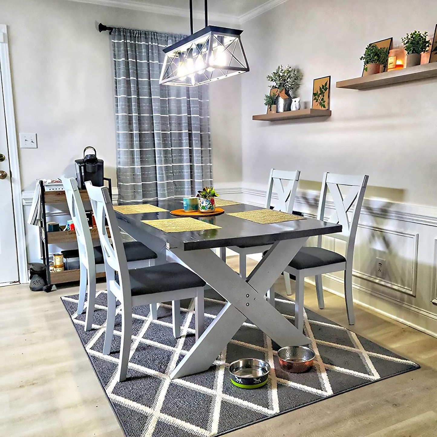 Elegant 5-Light Rustic Farmhouse Pendant Chandelier for Dining Room & Kitchen Island