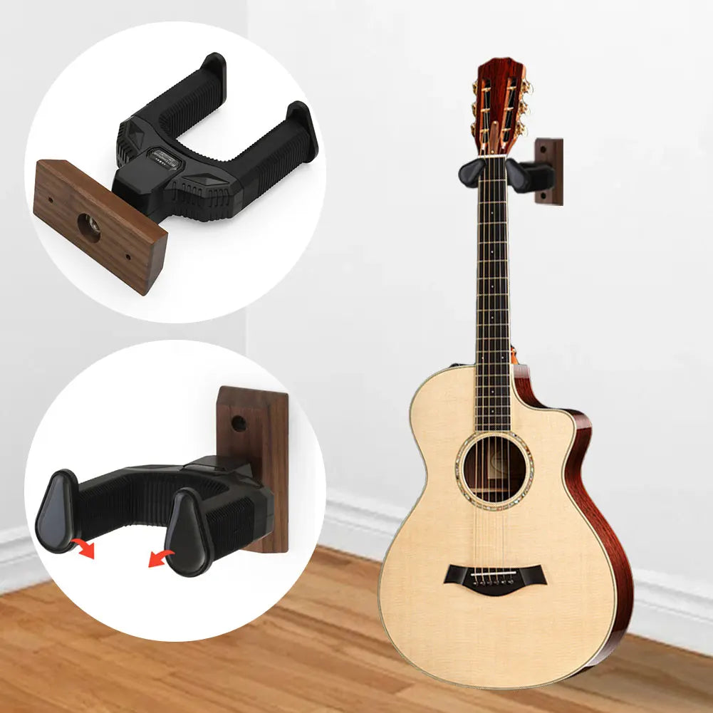 Wooden Guitar Holder Stand Non-Slip Guitar Display Bracket Universal Guitar Hanger Rack for Electric Guitar Ukulele Bass