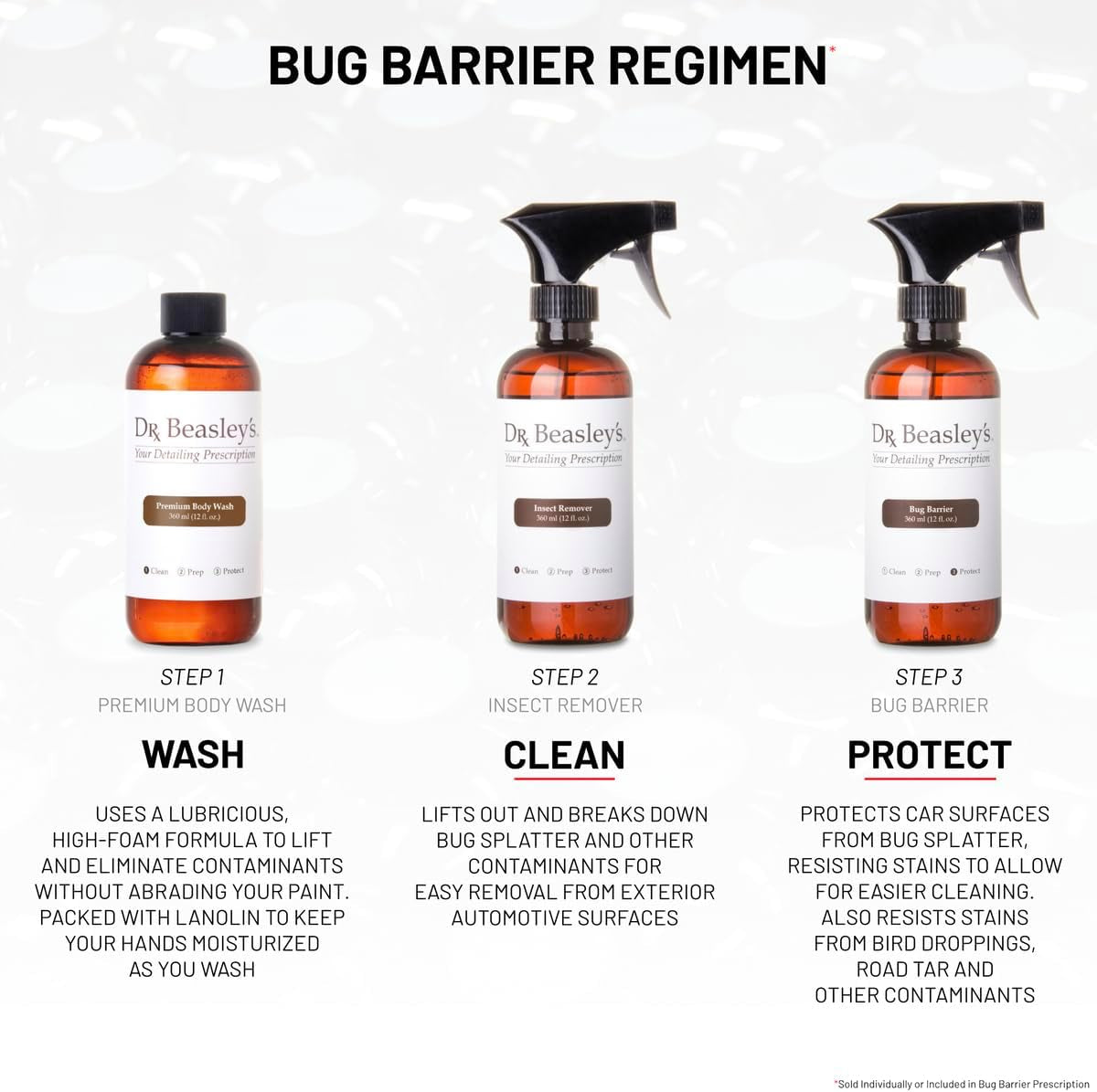 Bug Barrier Prescription for Auto - Complete Bug Removal and Protection, Breaks down and Removes Stubborn Stains, Includes Sponge and Towels