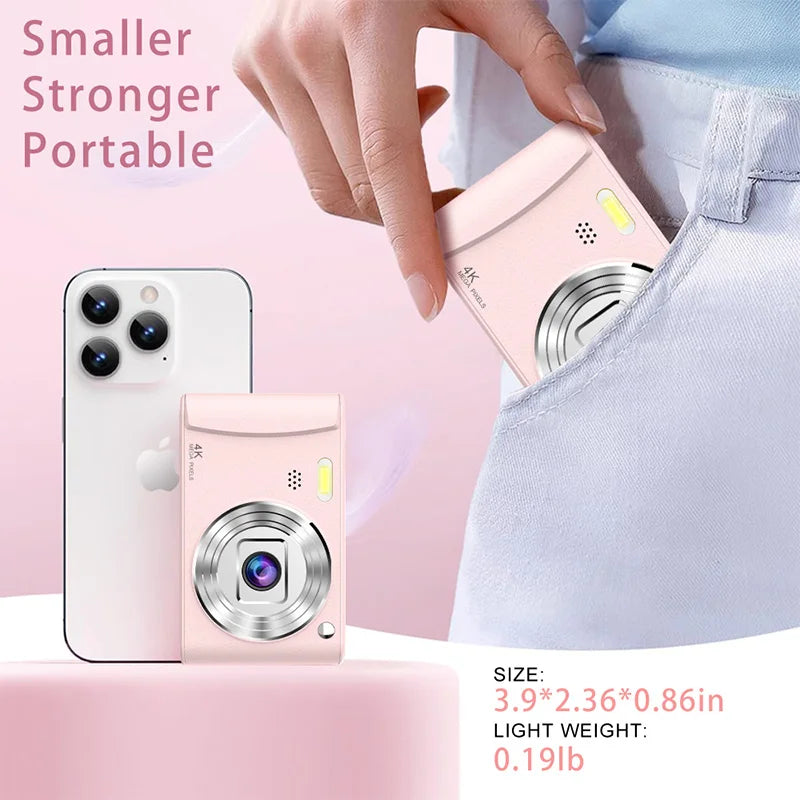 Capture Every Adventure with the Compact 4K High Definition Digital Camera - Perfect for Travel and Vlogging!