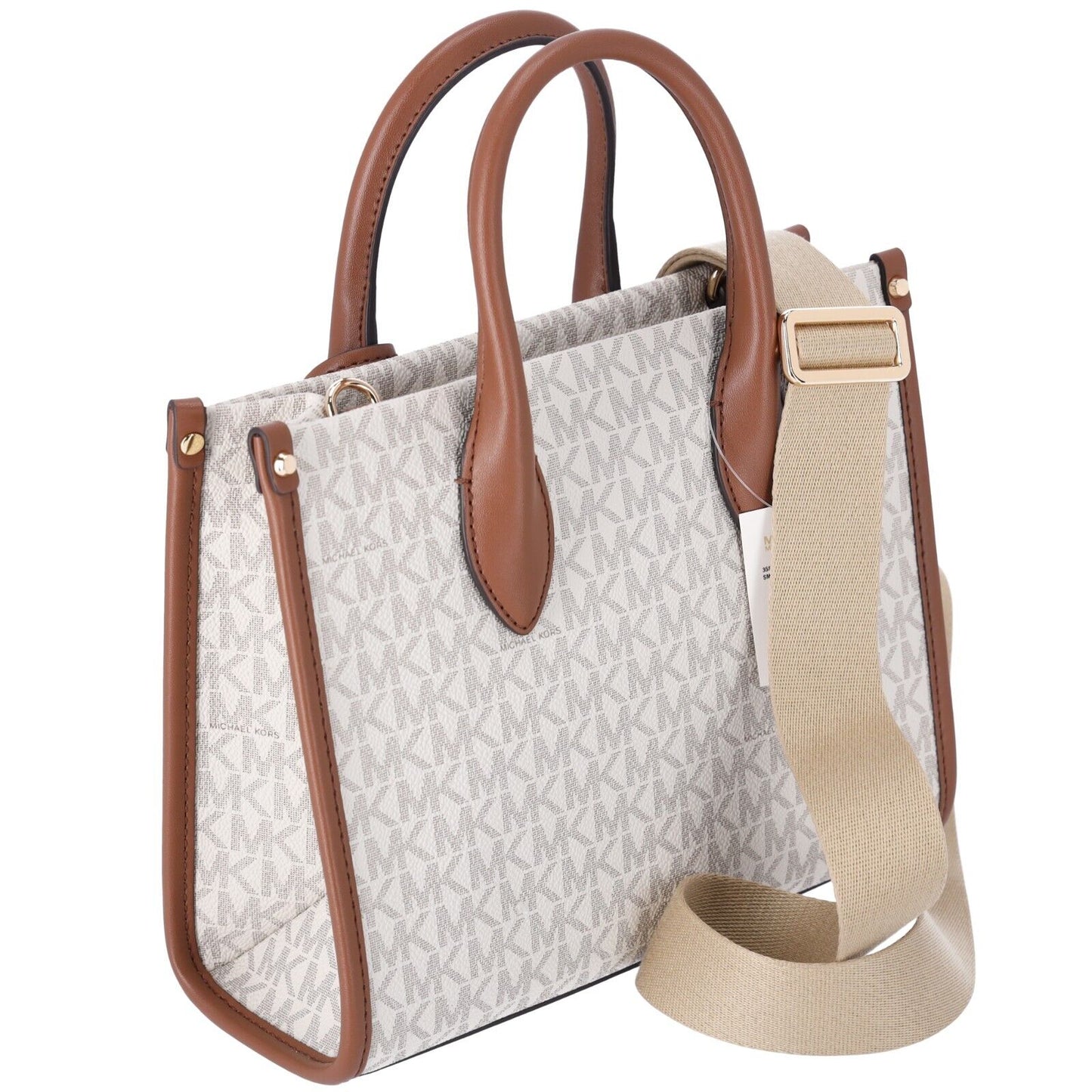 Elevate Your Style with the Michael Kors Mirella Small Top Zip Shopper Crossbody Bag in Elegant Vanilla