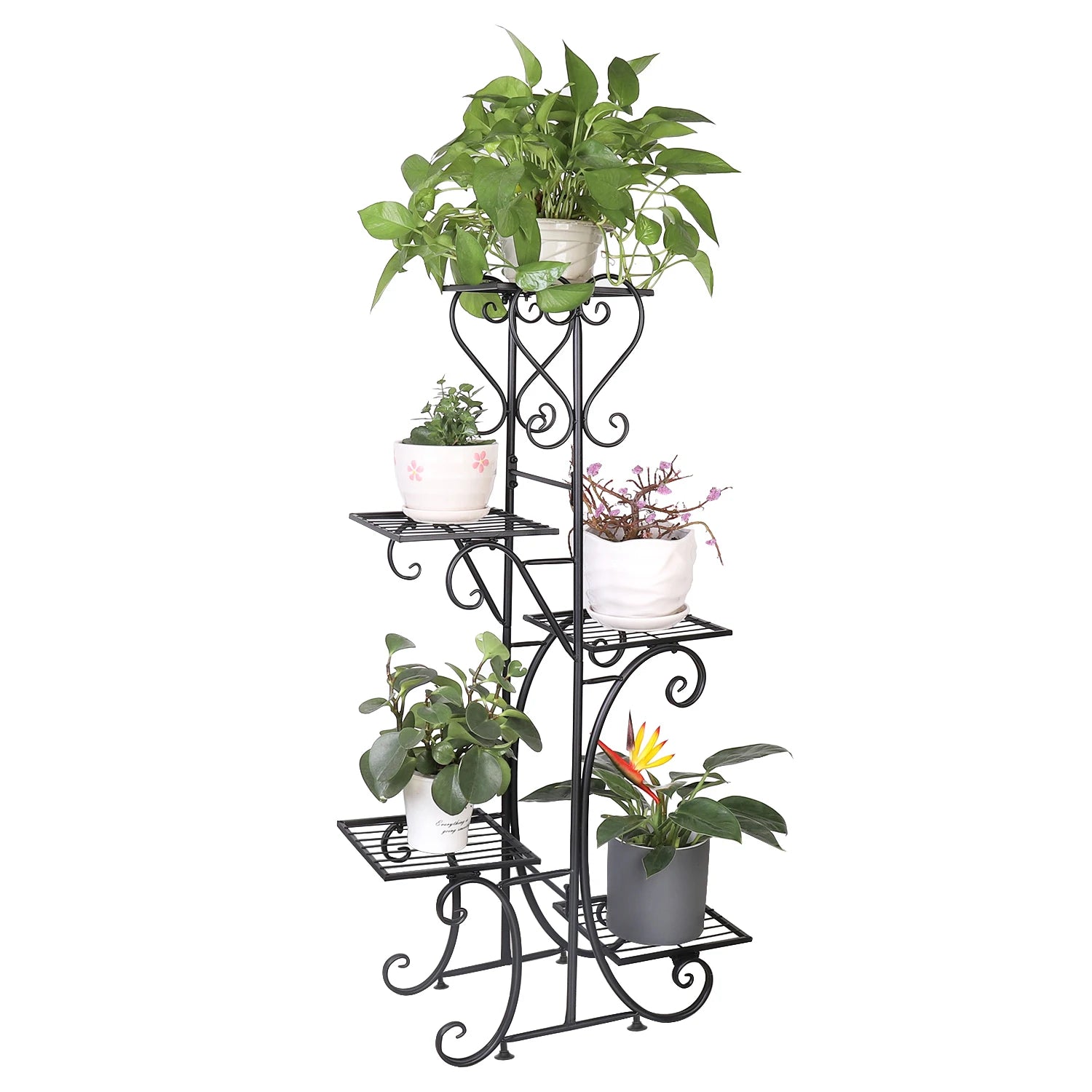 Elevate Your Greenery: 5-Tier Indoor & Outdoor Metal Plant Stand for Stunning Floral Displays